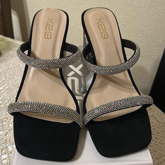 Sparkly Rhinestone Suede Heel - Picture 2 of 5